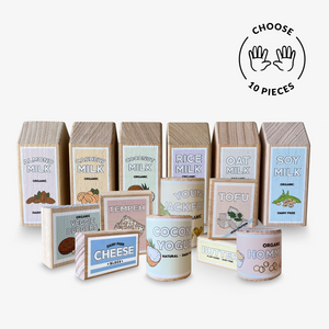 10 Piece PICK & MIX Wooden Vegan Play Food Set