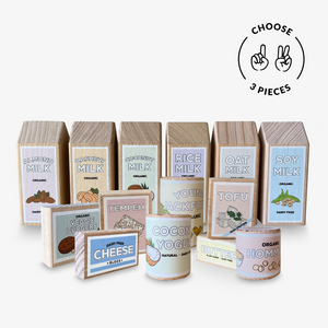 3 Piece PICK & MIX Wooden Vegan Play Food Set